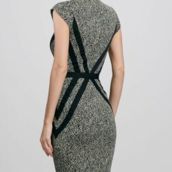 NWT $315 Erin Fetherston Black Gold Corrine Dress Zip Front Sz 8 - Picture 4 of 13